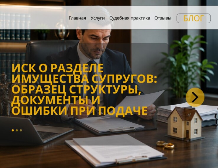 Иск о разделе имущества супругов: образец структуры, документы и ошибки при подаче