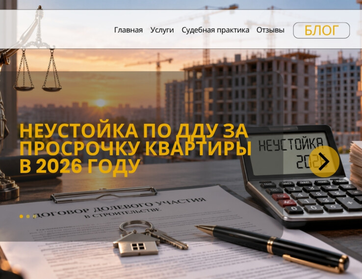 Неустойка за просрочку передачи квартиры по ДДУ в 2026 году: как взыскать с застройщика